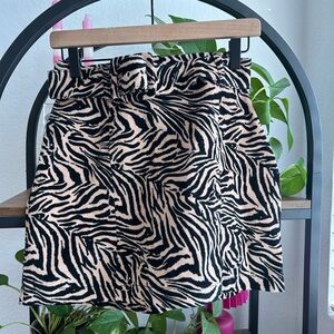 Zebra Print Skirt with Belt